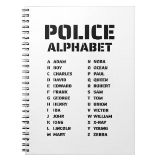 Alfabeto Fonético Policía Cuaderno Espiral