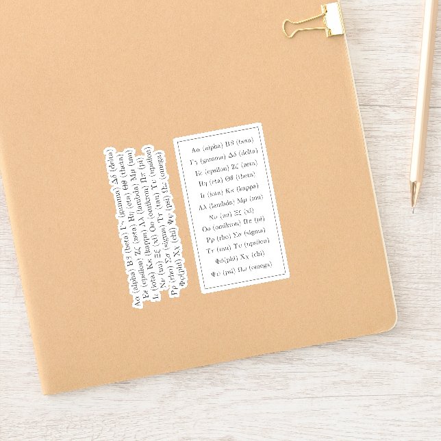 Alfabeto Griego Educativo / Calcomanías de Letras  (Cuaderno)