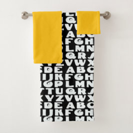 Alfabeto infantil amarillo negro