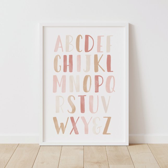Alfabeto neutro rosa ABC Chica Decoración de la gu (Subido por el creador)