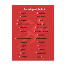 Alfabeto para corredores postal roja