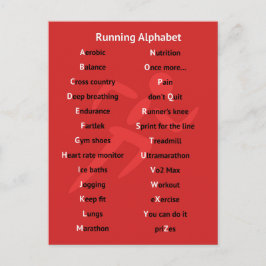 Alfabeto para corredores postal roja