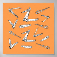 Alfileres de uñas en arte ilustrado Naranja
