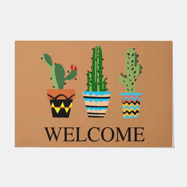 Alfombra Cactus De Bienvenida, Decoración Cactus C (Anverso)