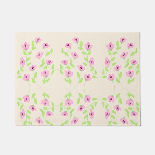 Alfombra con flores rosadas bonitas (Anverso)
