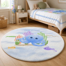 Alfombra de Área de Pulpo Pequeño y Lindo