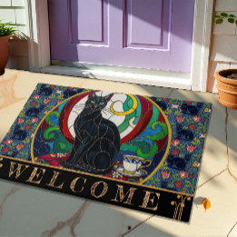 Alfombra de Arte de Gato Negro Victoriano, Gatos A