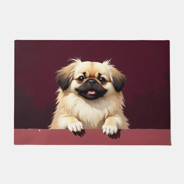 Alfombra de Arte de Perro Pekinés (Anverso)