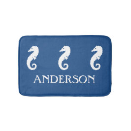 Alfombra de baño azul náutica de la criatura del