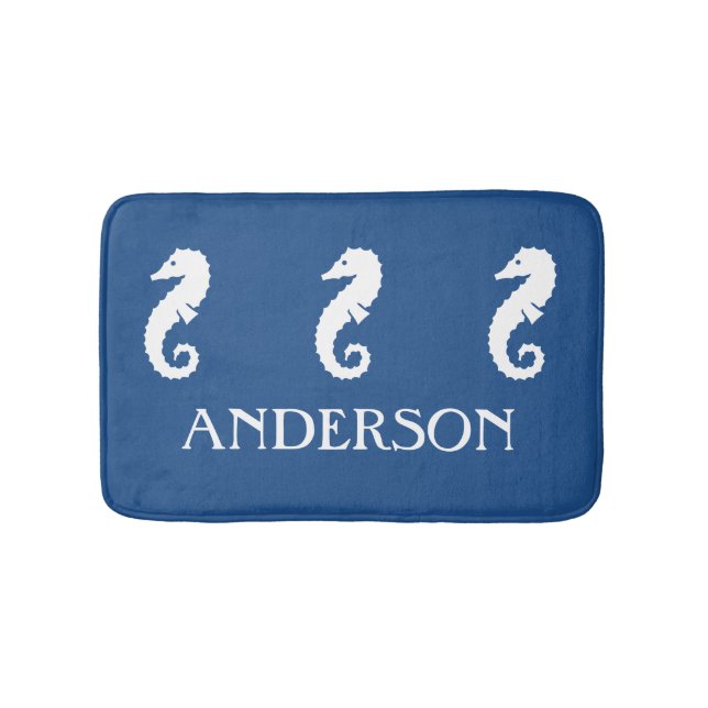 Alfombra de baño azul náutica de la criatura del (Anverso)