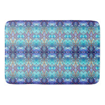 Alfombra de Baño Azul Ornamentada