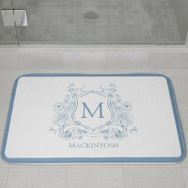 Alfombra de baño azul vintage personalizada