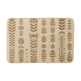 Alfombra de baño beige y marrón tierra