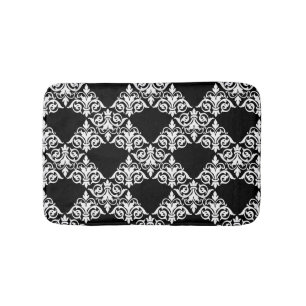 Alfombra de baño blanco y negro del enrejado del