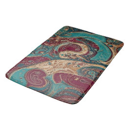 Alfombra de baño bohemio con joyas ornamentadas