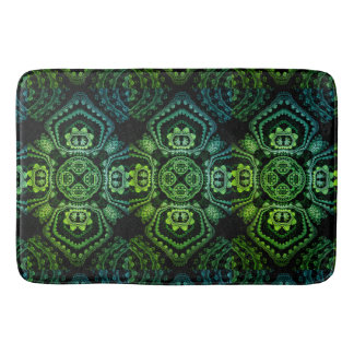 Alfombra de baño bohemio Verde, Negro y Azul