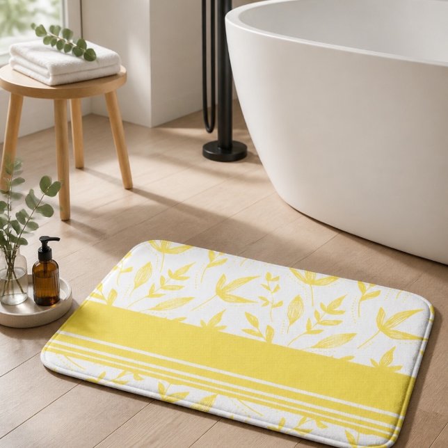 Alfombra de baño botánica amarilla (Subido por el creador)