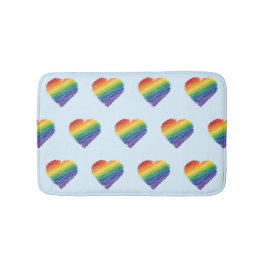Alfombra de baño con corazón garabateado de arcoír