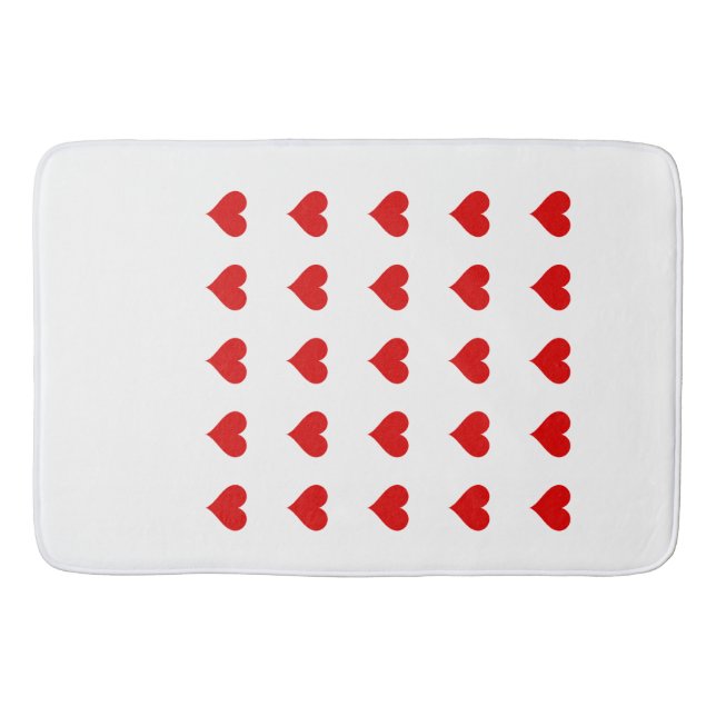 Alfombra de baño con corazones. (Anverso)