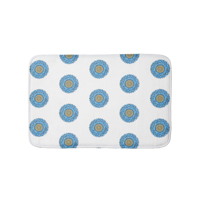 Alfombra de baño con diseño de mandala dibujado a  (Anverso)