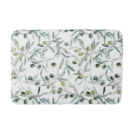 Alfombra de baño con estampado de olivo en verde s