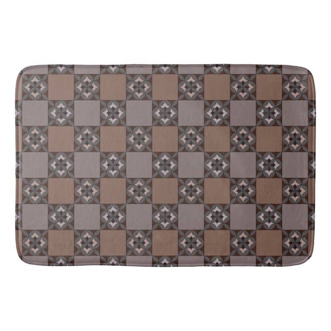 Alfombra de baño con estampado de tablero de damas (Anverso)
