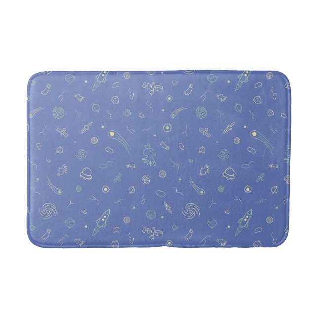 Alfombra de baño con garabato espacial adorable (Anverso)