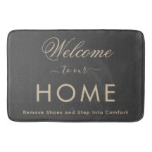 Alfombra de baño con guión personalizado elegante