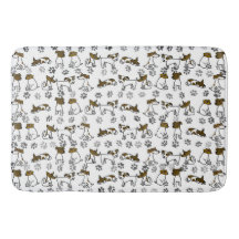 Alfombra de baño con huella de pata de Jack Russel