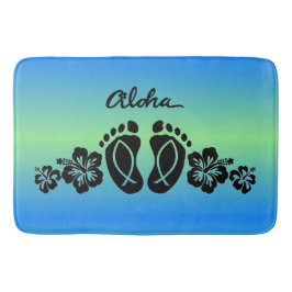 Alfombra de baño con huellas de Aloha