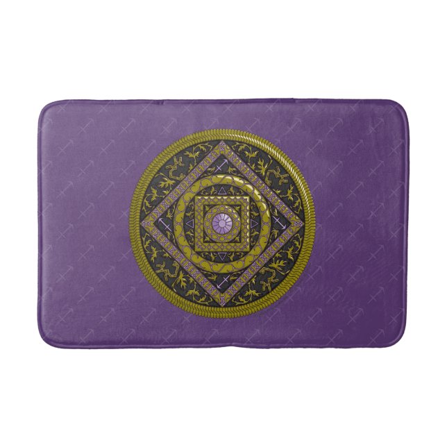 Alfombra de baño con mandala de Sagitario (Anverso)