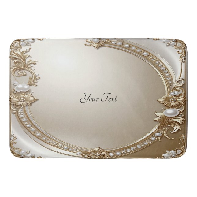 Alfombra de Baño con Marco Dorado Ornamentado con  (Anverso)