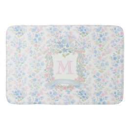 Alfombra de baño con monograma floral personalizad