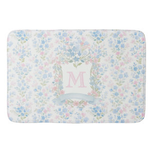 Alfombra de baño con monograma floral personalizad