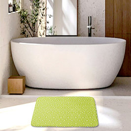 Alfombra de baño con patrón de diamantes verdes