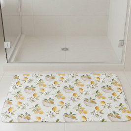 Alfombra de baño con patrón de limón estilo francé