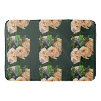 Alfombra de baño con patrón de rosas de melocotón