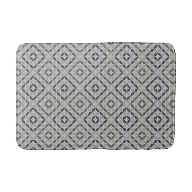 Alfombra de baño con patrón gris retro (Anverso)