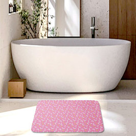 Alfombra de baño con patrón Pink Memphis