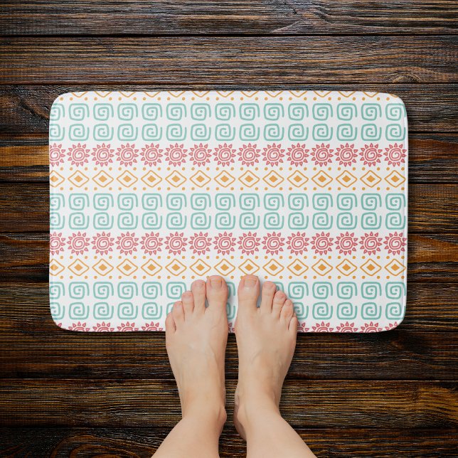 Alfombra de baño con patrón tribal boho | Sol past (Subido por el creador)