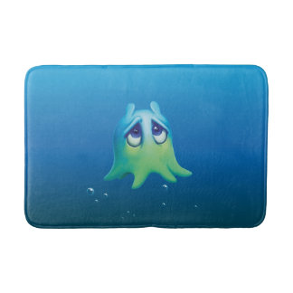 Alfombra de baño con pulpo muy triste