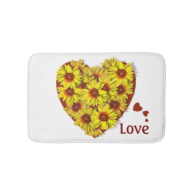 Alfombra de baño Corazón de Girasol (Anverso)