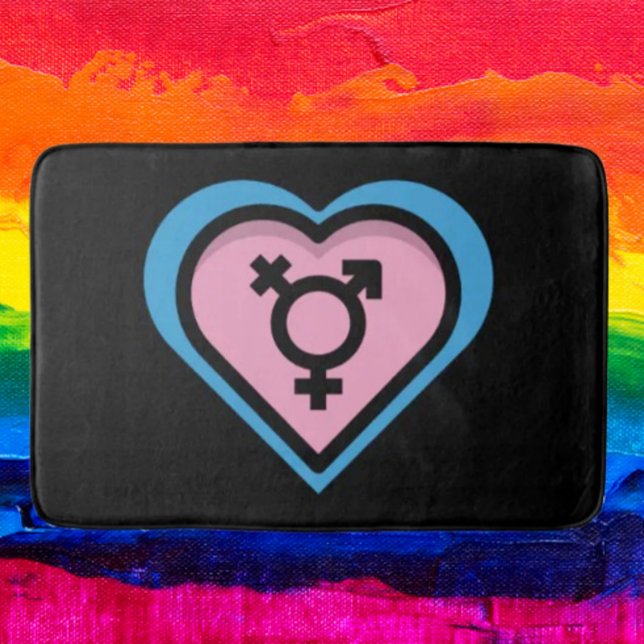 Alfombra de Baño Corazón de Orgullo Trans (Subido por el creador)