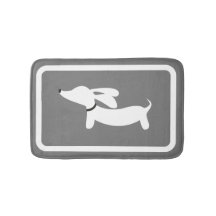 Alfombra de baño Dachshund Gris Alfombra de Baño D