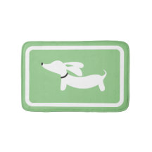 Alfombra de baño Dachshund Verde Alfombra de baño