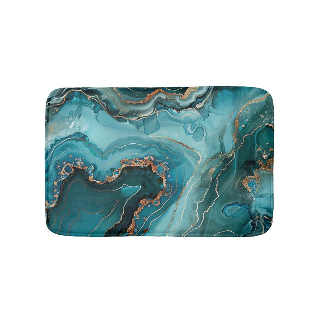 Alfombra de baño de Ágata Teal (Anverso)