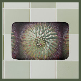 Alfombra de baño de Agave Abstracto Verde y Púrpur