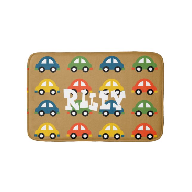 Alfombra de baño de autos marrones (Anverso)