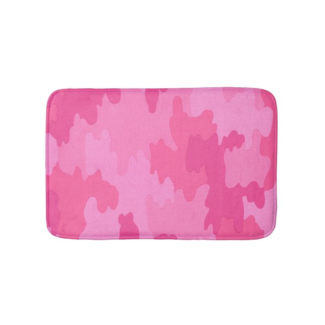 Alfombra de baño de camuflaje rosa intenso (Anverso)