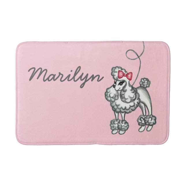 Alfombra de baño de caniche personalizada (Anverso)